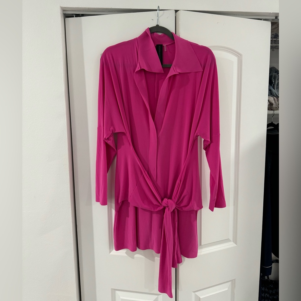 Norma Kamali Tie Front Pink Dress